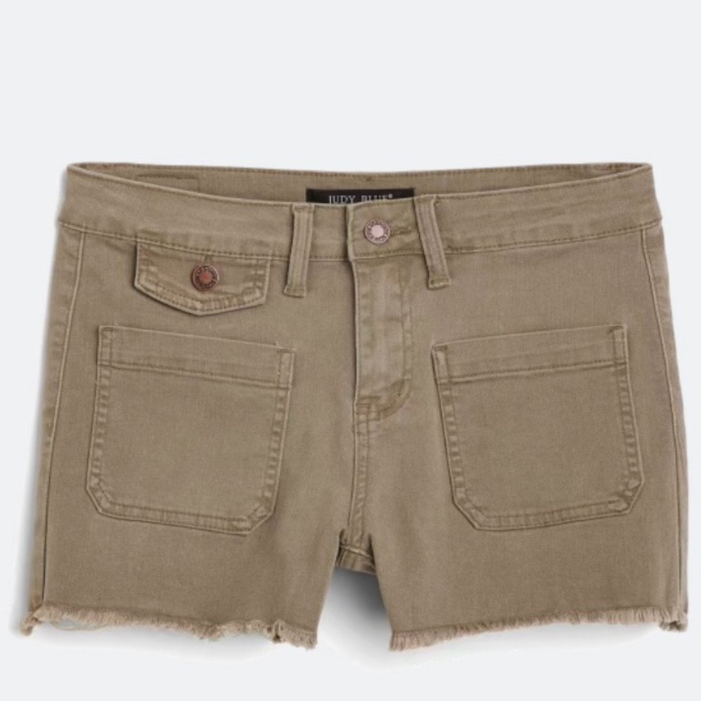 Judy Blue Olive Green High-Rise Denim Shorts
